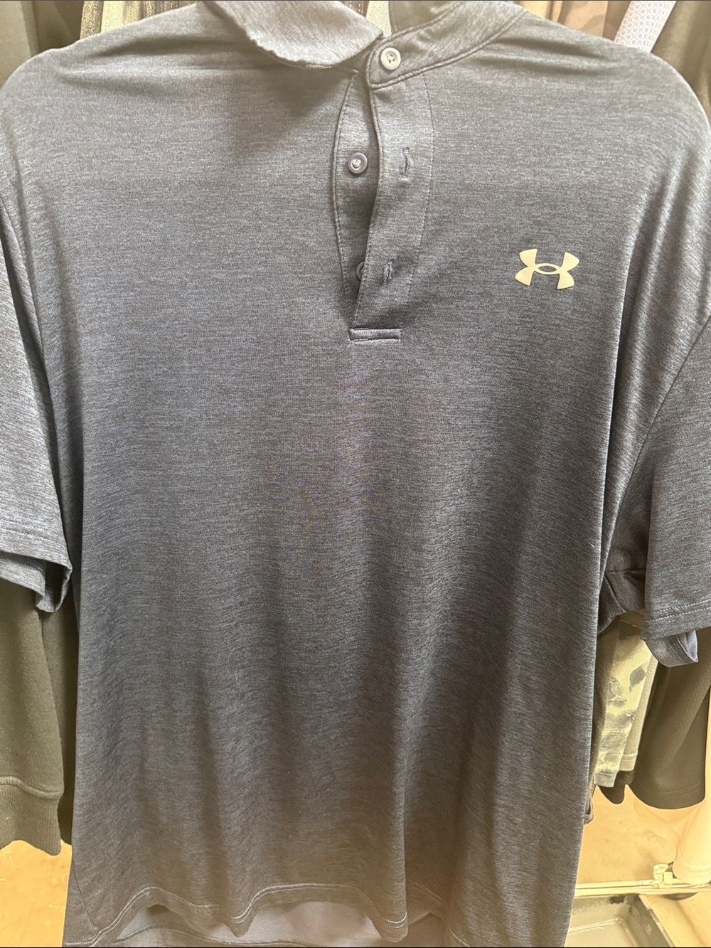 Under Armour Men's Heather Gray Polo with Logo